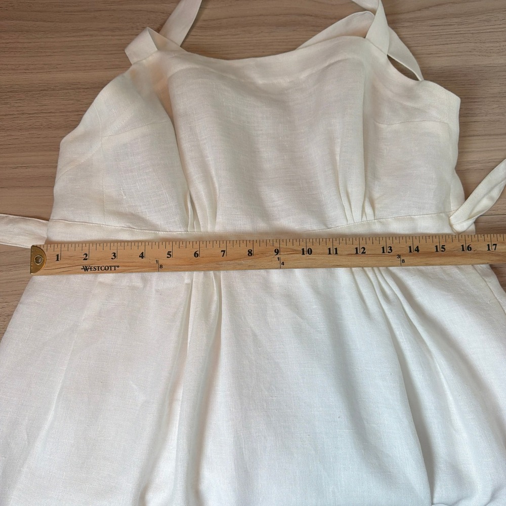 G. Label Goop Linen Maxi Camilla Wrap Dress Summer 6 White NWOT Boho Minimal - Picture 7 of 8